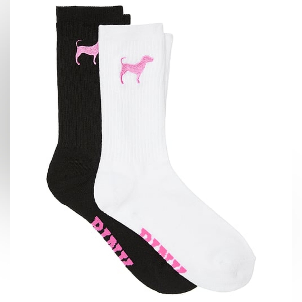 PINK VS 2-PACK CREW SOCK